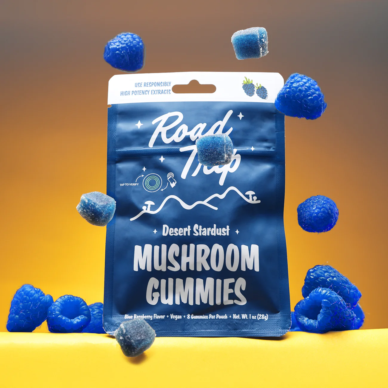 Road trip Desert Stardust Mushroom Gummies - Blue Raspberry